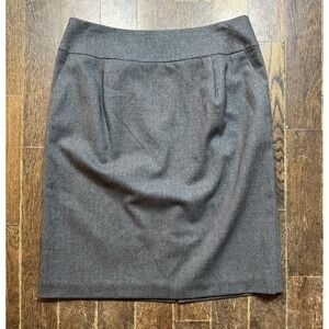 Talbots Skirt Stretch Fabric Made In Italy Size 8 (W31xL23) Gray Wool Lined